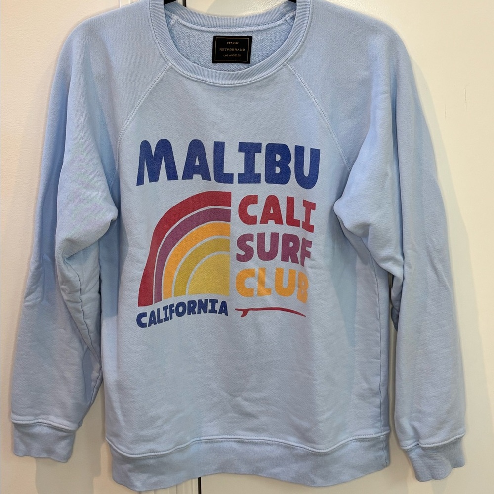 Retrobrand Light Blue Malibu Cali Surf Club Sweatshirt